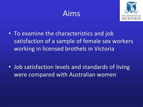 PPT The Job Satisfaction Of Female Sex Workers Working In Licensed Brothels In Australia