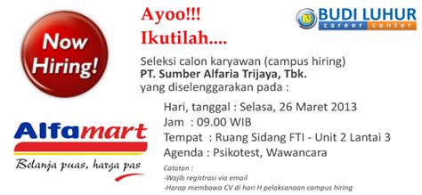 Campus Hiring PT Sumber Alfaria Trijaya Tbk ALFAMART Budi