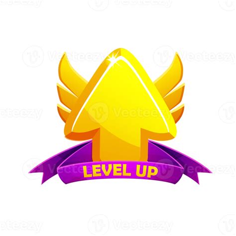 Level Up Icon With Arrow And Award Ribbon Level Up Sign Symbol For