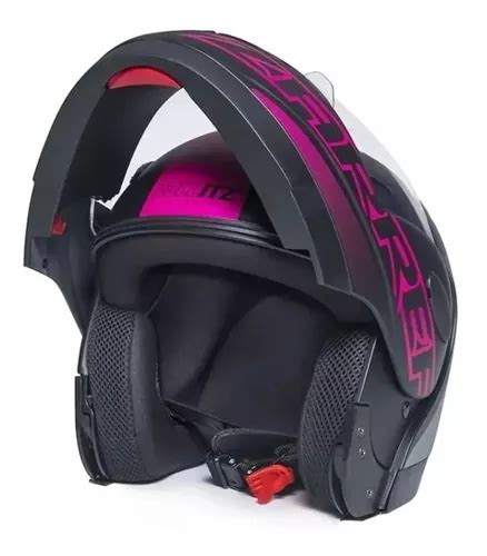 Capacete Taurus Zarref Articulado Neon Preto E Azul Fosco