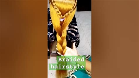 Basic Three Strand Braid 🌼 । Unique Voluminous Braid Tutorial । Shorts Hairstyle Braidedhair