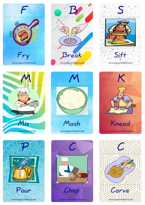 Cooking Verbs ESL Printable English Worksheets and Exercises For Kids ...