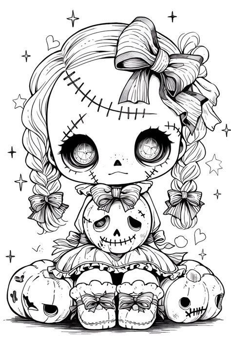 Gothic Kawaii Colouring Pages For Adults Kawaii And Anime Etsy