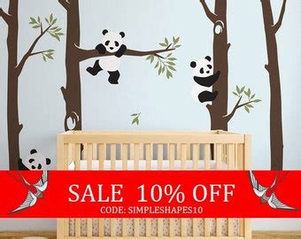 Items similar to Panda Wall Decal Kids Nursery Bedroom Play Room Wall ...