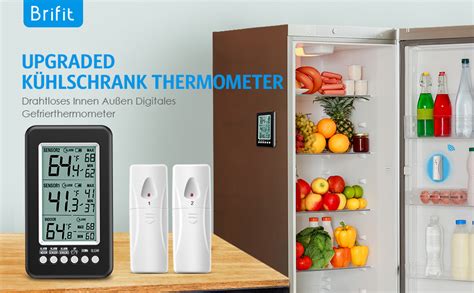 Brifit K Hlschrank Thermometer Gefrierschrank Thermometer Mit Sensor