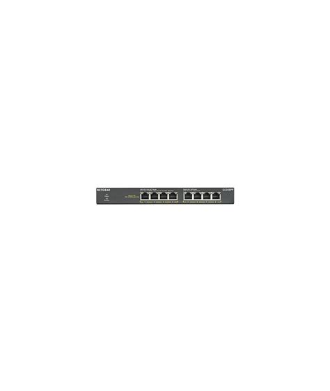 Netgear GS308PP Switch 8 Ports Giga POE Incl Kit Rack Y Pared