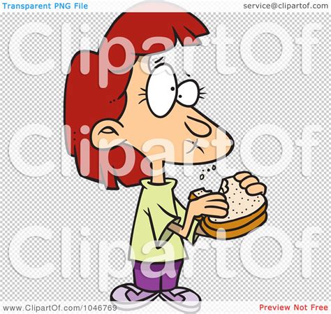 Royalty Free Rf Clip Art Illustration Of A Cartoon Girl Eating A