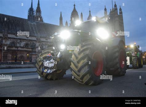 London Uk 25th March 2024 British Farmers In Tractors Stage A