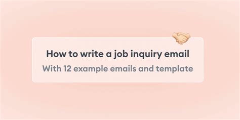 Job Inquiry Email — 12 Examples And Template