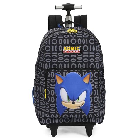 Kit Mochila Sonic Escolar Lancheira E Estojo Luxcel Fabrica Da