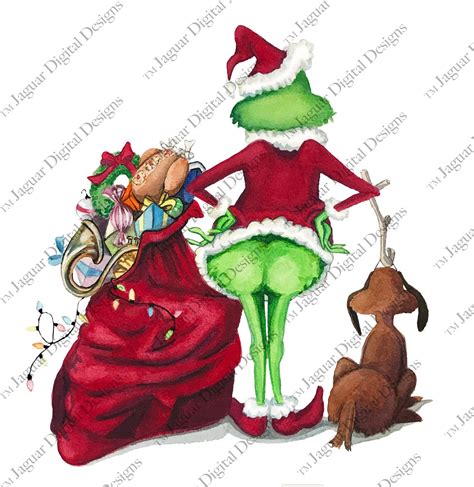 Grinch Butt Christmas Digital Download Png And  File Etsy