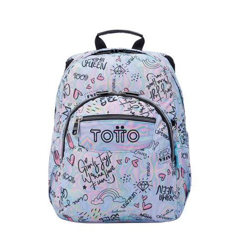 Mochila Escolar Infantil Totto GOMMAS 3JM Rainbow Celeste Mochilas Y