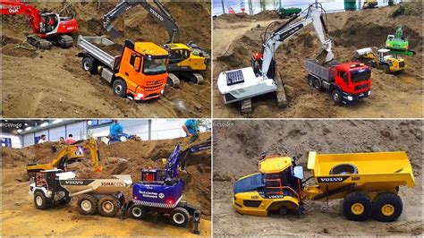 Looong Construction Site Mix Rc Trucks Rc Machines Rc Excavator Rc