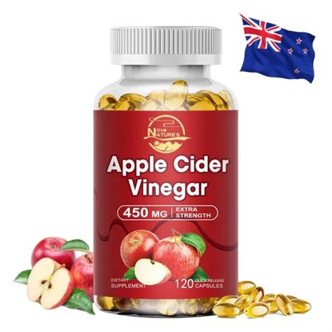 Apple Cider Vinegar Tablets Acv 450mg Weight Loss Detox Keto Diet 120 Pills Au 18 59