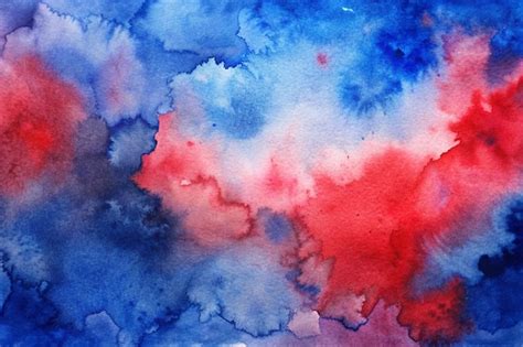 Premium Photo | A watercolor painting of red and blue watercolors