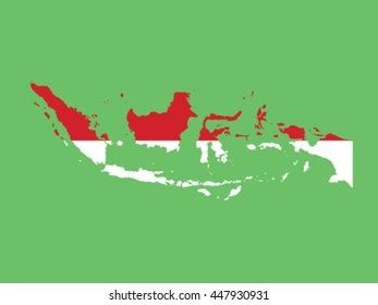 Indonesia Map Flag Stock Vector (Royalty Free) 447930931 | Shutterstock