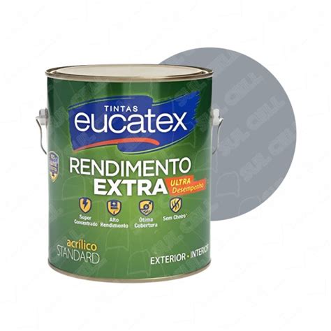 Tinta Acrilico Rendimento Extra Cinza Granizo Fosco L Eucatex