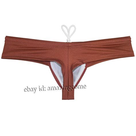 Mens Cheeky Swimwear Skimpy Briefs Brazilian Bikini Surf Board Swim Trunks Solid Ebay