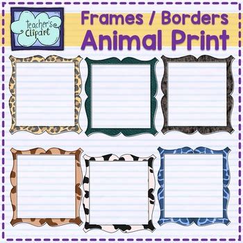 Animal print borders by Teacher's Clipart | TPT