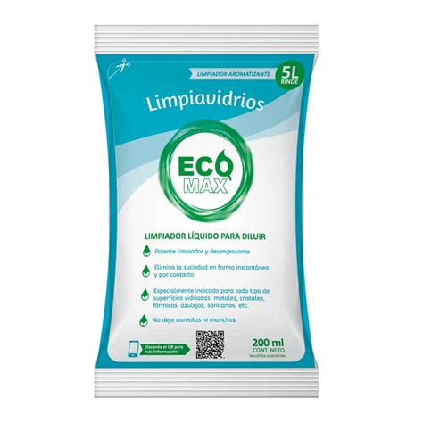 Limpiavidrios Concentrado ECOMAX De SEIQ X Sobre LIMPIEZA Store