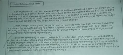 Sagutin Mo Sino Ang Tinaguriang Munting Bayani Ng Barangay Bakit