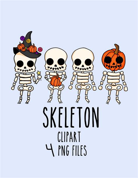 Halloween Clipart skeleton Clipart Cute Skeleton Clipart - Etsy