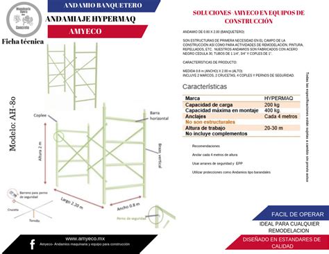 Andamios Banquetero HYPERMAQ Andamios Y Maquinaria Para Construccion