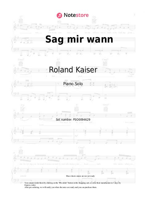 Sag Mir Wann Piano Sheet Music Roland Kaiser In Note Store Piano