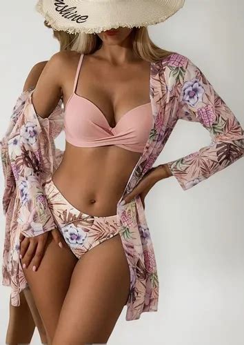 Bikini Sexy Con Pareo De Tres Piezas Meses sin interés