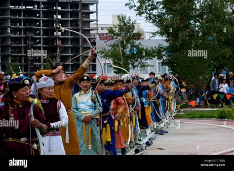 Female Archers Naadam Festival Ulaanbaatar Mongolia © Kraig Lieb