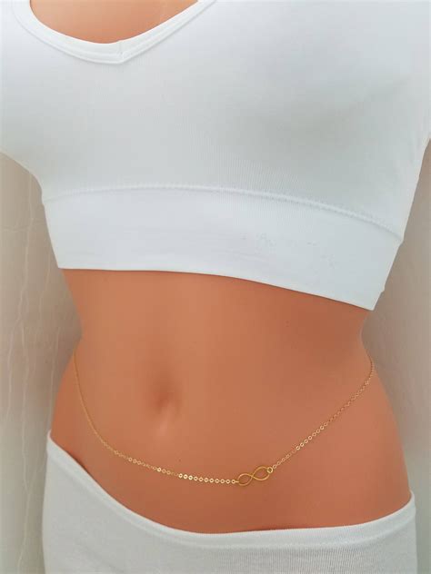 Infinity Belly Chain 14 K Gold Filled Sterling Silver Belly Etsy