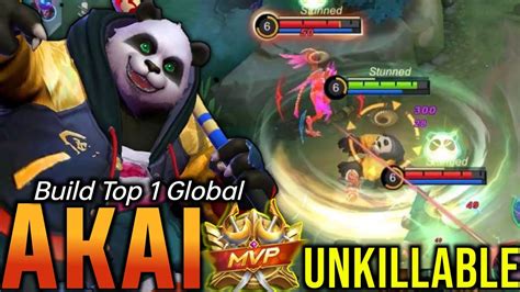 Mvp Tank Akai Unkillable Gameplay Build Top 1 Global Akai Mlbb