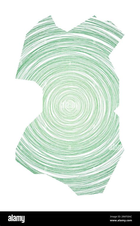 Tenggol Island Map Filled With Concentric Circles Sketch Style Circles