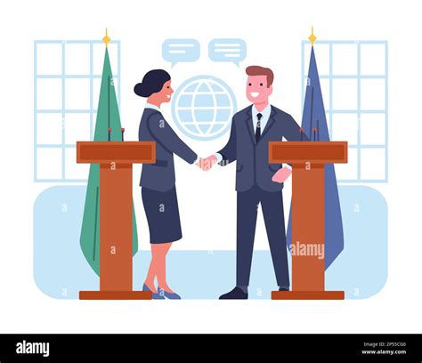 Diplomats Meet For International Negotiations And Agreement Signing