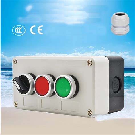 Three Bit Push Button Switch Box Self Reset Flat Button Knob Waterproof