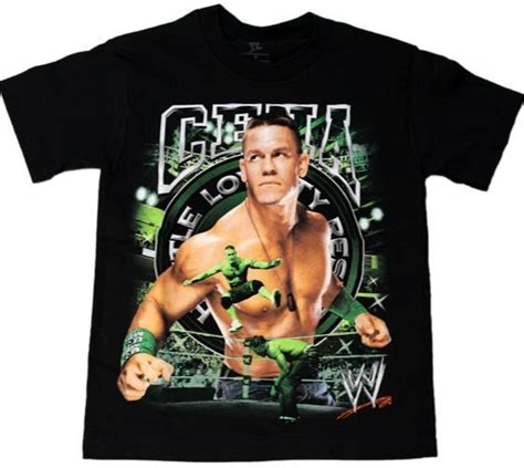 JOHN CENA - GREEN & BLACK - WWE OFFICIAL WRESTLING T SHIRT KIDS XLARGE XL