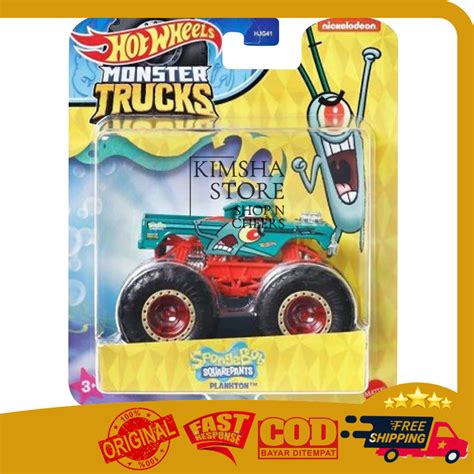 Jual Hot Wheels Monster Trucks Spongebob Squarepants Patrick Star Squidward Tentacles Plankton