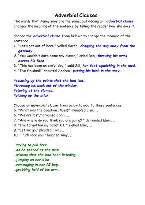 Adverb Clause 9 Examples Format Sample Examples