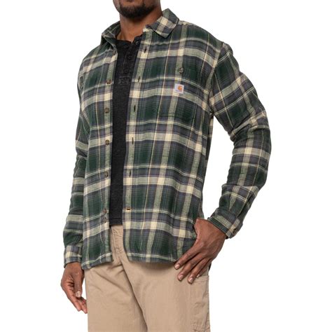 Carhartt 104913 Big And Tall Rugged Flex® Flannel Shirt Fleece Lined Long Sleeve