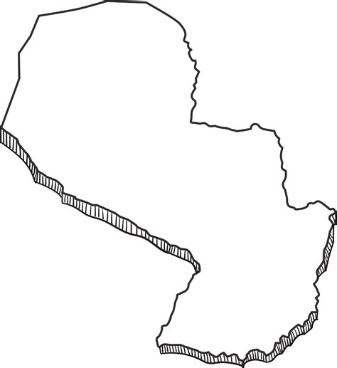 Hand Drawn Of Paraguay 3d Map 12872720 Png