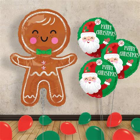 Gingerbread Man Helium Balloon Bouquet In A Box Party Save Smile