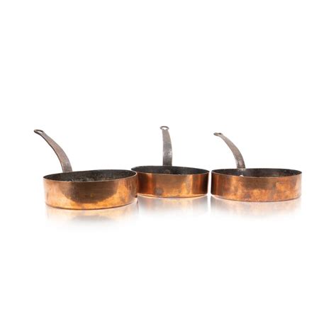 Three French Copper Saucepans Etsy