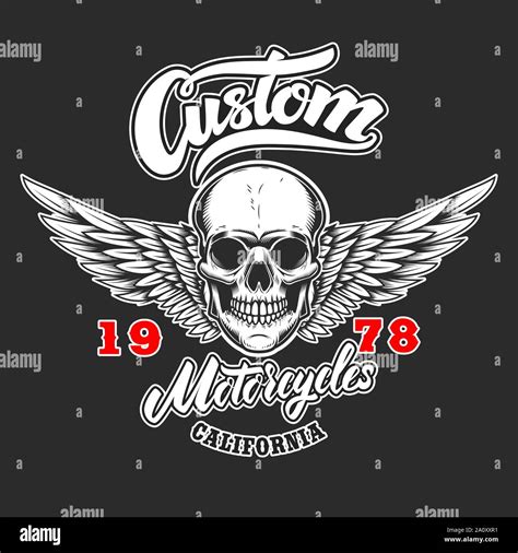 Custom Motorr Der Plakat Vorlage Mit Winged Skull Design Element F R