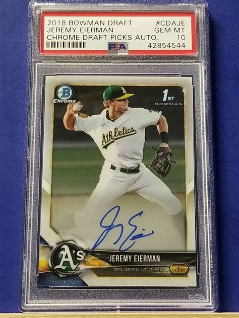 Jeremy Eierman 2018 Bowman Chrome Draft Autograph PSA 10 EBay