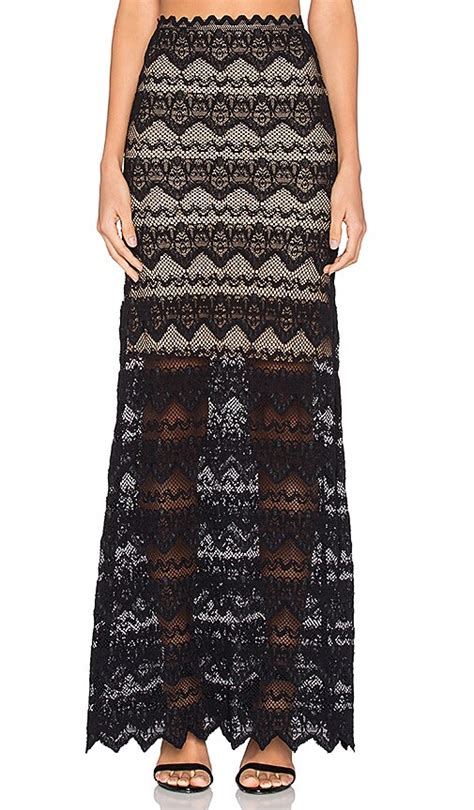 Nightcap Sierra Lace Maxi Skirt In Black Nude REVOLVE