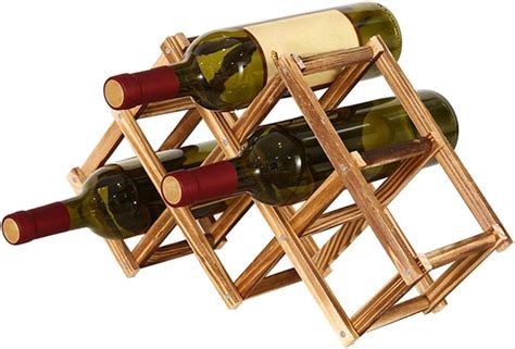 Amazon De Wein Rack Wein Flaschen Regale Schrank Stehen Klapp Holz