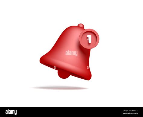 Red Notification Bell Isolated On White Background D Illustration