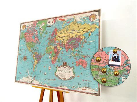 World Map Push Pin Large Push Pin Map World Map Pin Board Etsy