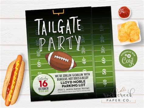 Tailgate Party Invitation, Tailgating Party, Football Watch Party ...