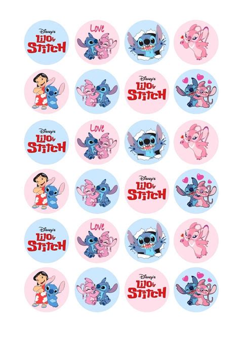 24x lilo & Stitch Icing Cupcake Toppers